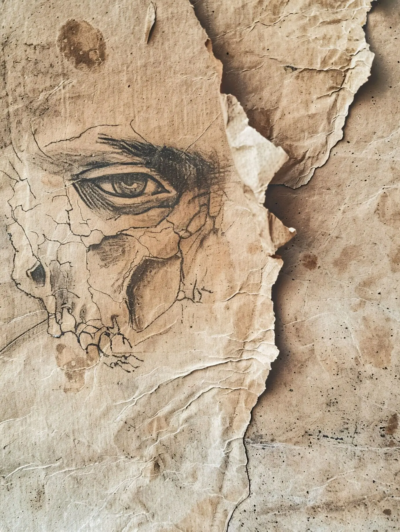 Draufsicht auf eine alte Papiertextur